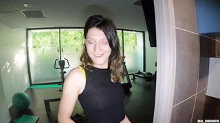The nympho jogger still offers to be pounded in anal by the same strangers in a sauna