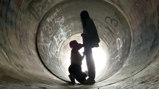 Voyeur BBC worship aggressive BlowJob public