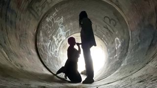 Voyeur BBC worship aggressive BlowJob public