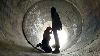 Voyeur BBC worship aggressive BlowJob public