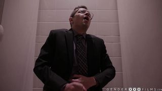 My trans boss busted me jerking off on the toilet