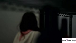 Brunette babe facesitted by possessed gf