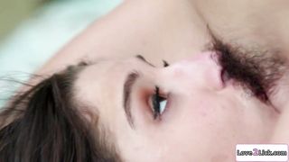 Brunette babe facesitted by possessed gf