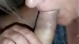 French milf gives sensual blowjob and gets a facial