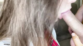 Fucked his classmate in a  outfit. Filled the pussy with sperm.