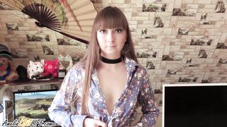 Amelie Dubon StepSister Blowjob Dick and Cum in Mouth