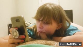 Sucking his dick while browsing Reddit