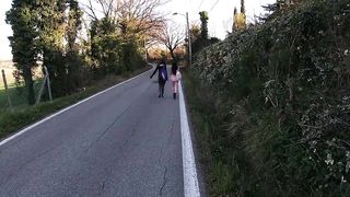 Having fun with 2 stranger that come back from POV PUBLIC SEX!