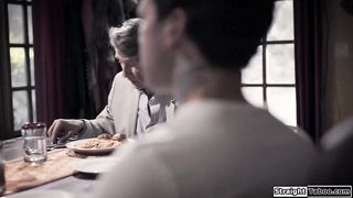 Stepsister fucked by stepdad and stepbro