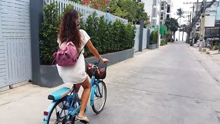 Up dress PUSSY and BUTT PLUG flashing at public beach