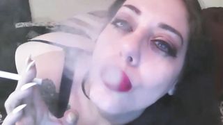 Smoking and Fucking my Hairy Pussy
