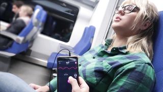 REMOTE CONTROL MY ORGASM IN THE TRAIN / PUBLIC FEMALE ORGASM