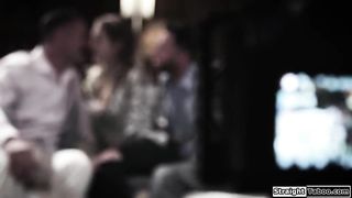 Blonde gets fucked rough by 2 strangers