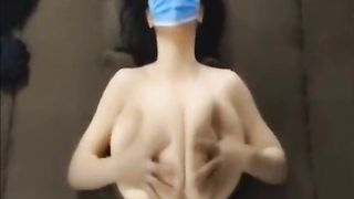 Chinese woman shows her big breasts