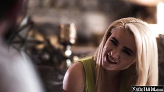 Blonde fucking a guy to not get exposed