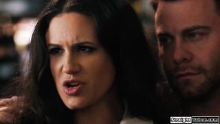 Teen babysitter pees and bosses fuck her