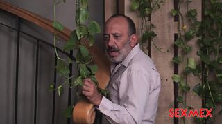 Daddy watching her busty stepdaughter gets fucked