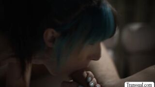 Matured TS stepmom barebacked by stepson