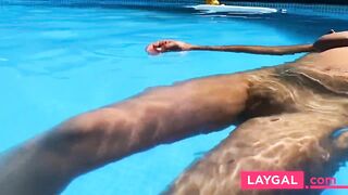 Sensual Skinny Dipping Leads To Facial on Hot, Tan Young MILF