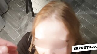 Juicy blowjob and cum on clothes