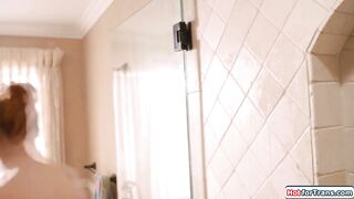 Busty babe catches wife fucked by tgirl