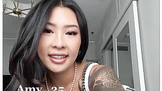 Busty Asian Babe Sucks Big Cock