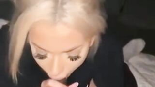 Tattooed Blonde Sucking BBC