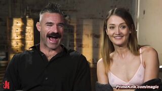 Slim bound beauty deep throat and pussy fucked