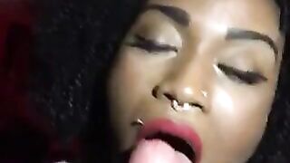 Mixed OF Model Slurps Thick Cock