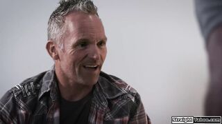 Petite coed gets fucked by two old pervs