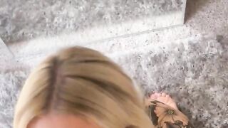 Blonde BBW Sucks and Swallows BBC