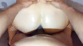 BIG BLACK COCK stretches oiled MILF Ass - Balls Deep - HOT CUMSHOT on GAPIN