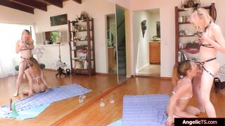 Tgirl Claire Gemini anal fits huge dildo