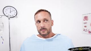 Big tits ebony doctor making patient cum