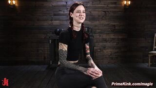 Tattooed redhead slave Cam Damage tormented