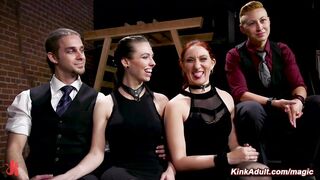 Submissive MILF and babe tormented