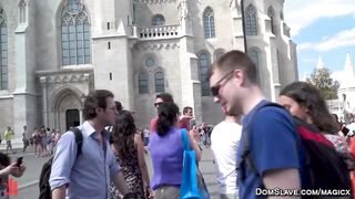 Anal slaves rough fucked in bondage in public