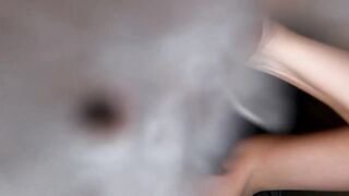 Small-titted babe gets a huge throatpie after an intense blowjob.