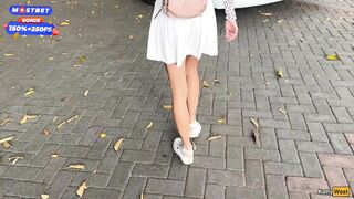 Katty West and DisDiger Public Cock Jerking Off