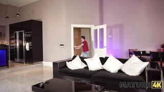 April Velvet used her amazing tits to milk her neighbour's big cock