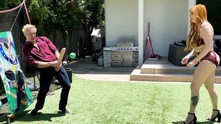 Huge white disk for Lauren Phillips